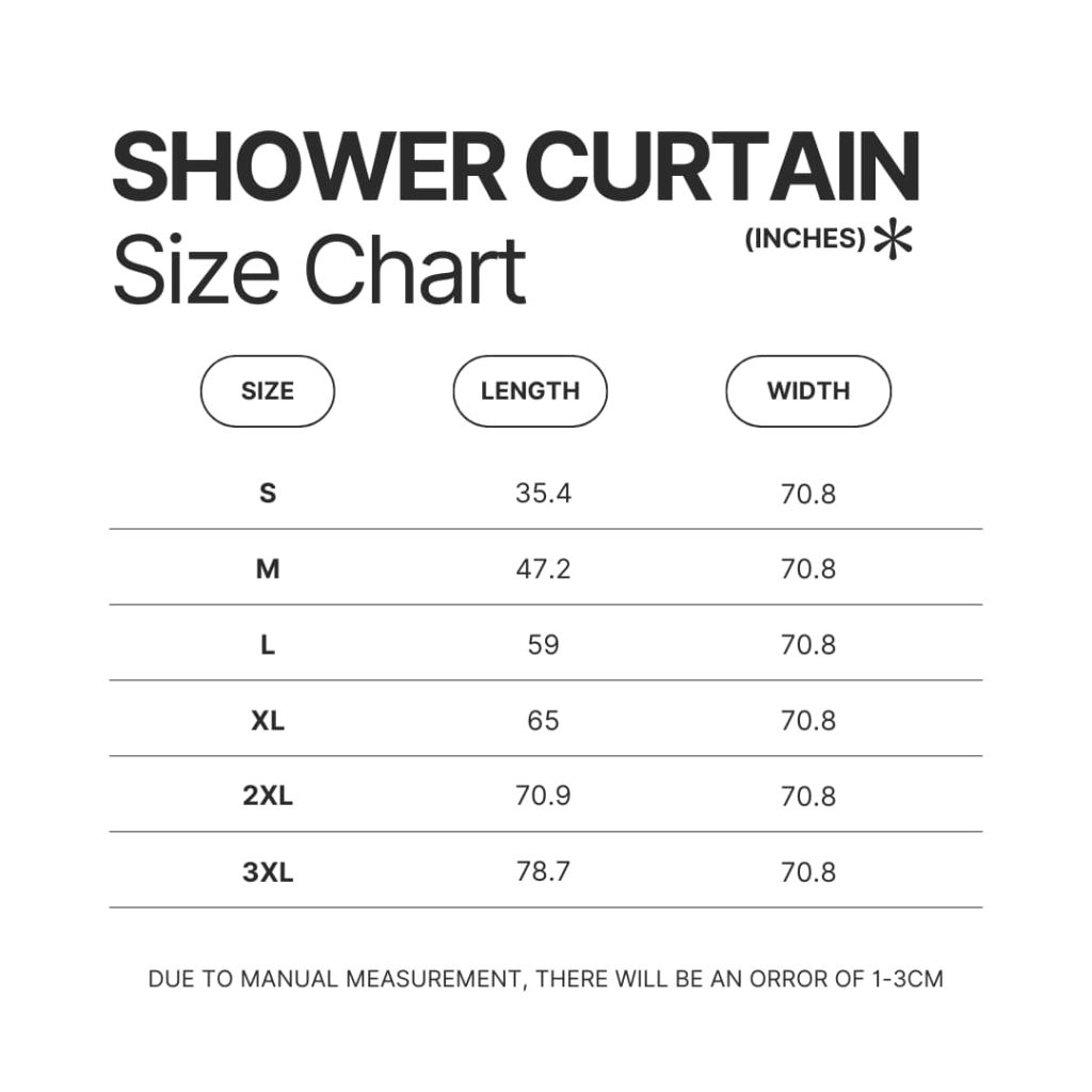 Shower Curtain Size Chart - Bugs Bunny Merch